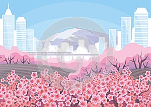 Big city and Sakura