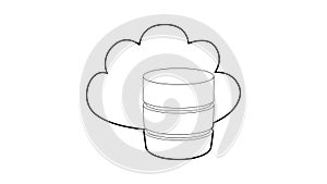 Big cloud database icon animation