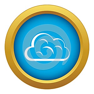 Big cloud icon blue vector isolated