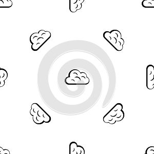 Big cloud pattern seamless black