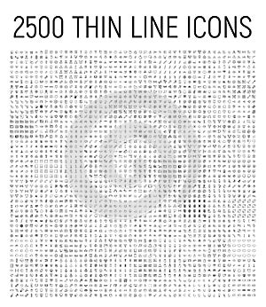 Big collection of 25 sets thin line icon.