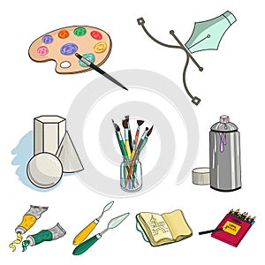 Big collection of artist and drawing vector symbol stock illustration