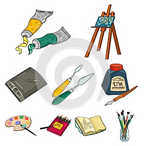 Big collection of artist and drawing vector symbol stock illustration