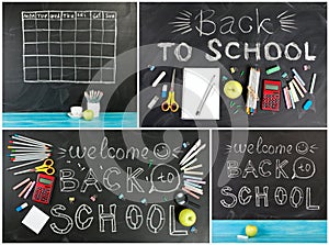 Big collection of `Back to school` concept for your text, design.