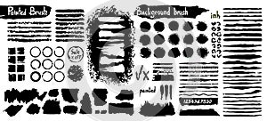 Big collection of black paint, ink brush strokes, brushes, lines, grungy. Dirty artistic design elements, boxes, frames. Vector il