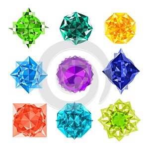 Big collection with colorful diamonds Gems set
