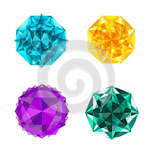 Big collection with colorful diamonds Gems set