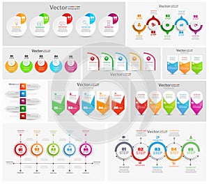 Big collection of colorful infographic