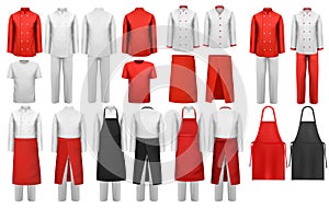 Big collection of culinary clothing,