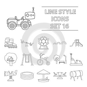Big collection of play garden vector symbol stock illustration