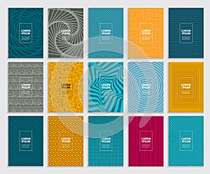 Big Collection Set of Simple Minimal Covers Business Template Design. Future Geometric Pattern. Vector Illustration