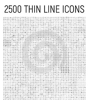 Big collection of 25 sets thin line icon. photo