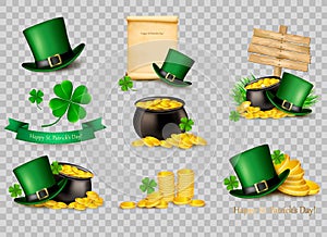 Big collection of St. Patrick`s Day related icons. photo