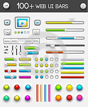 Big collection of web ui elements. vector