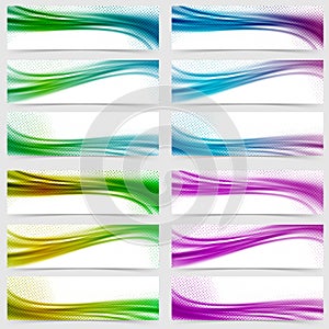 Big colorful header footer swoosh wave design collection