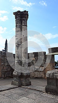 Big Columns in the Capernaum Synagogue photo
