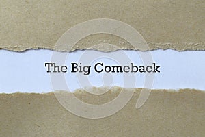 The big comeback on paper