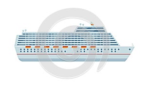 Big comfortable cruise liner ship. Sea and ocean travel transpotation.