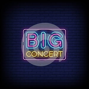 Big Concert Neon Signs Style Text vector