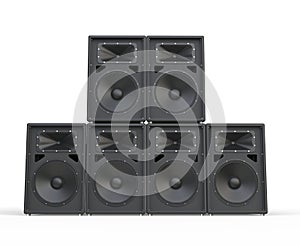 Big concert speakers stacked