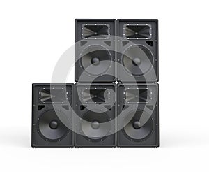 Big concert speakers stacked