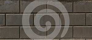 Big concrete blocks wall texture. Panorama. Old cinder blocks photo