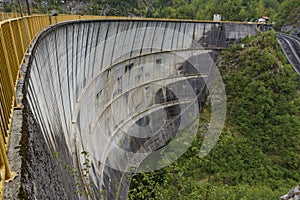 Big concrete water dam in Pordenone, Italy