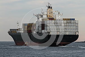 Big Container cargo ship at sea
