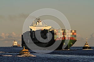 Big Container cargo ship at sea