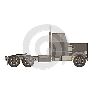 Big container truck side view monochrome flat in gray color theme