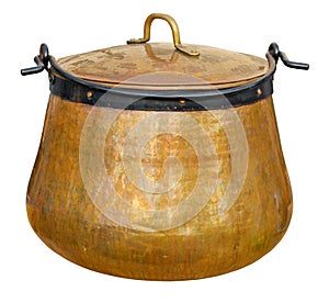 A big copper cauldron