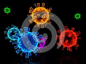 big coronaviruses scaned - 3d rendering