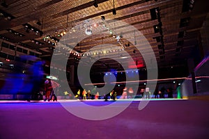 Big covered skating rink with illumination