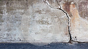Big crack in concrete wall