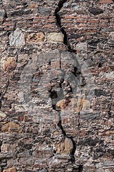 Big crack in old wall