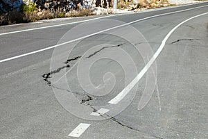 Big crack on the road