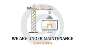 Big crane builds a house