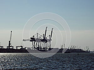 Big crane in Klaipeda port, Lithuania