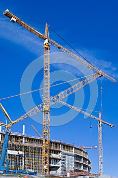 Big cranes on a construction site