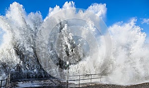 Big crashing ocean sea wave