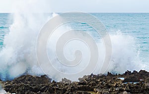 Big crashing wave from the Atlantic ocean