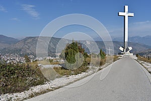 Big cross on the Hum hill near to Mostar