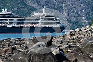 a big cruise liner in the Glacier Bay - Alaska