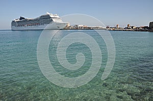 Big cruise ship on the Mediterranean Sea