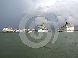 Big Cruise ships at Port of Venice