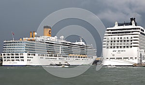 Big Cruise ships at Port of Venice