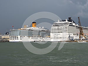 Big Cruise ships at Port of Venice