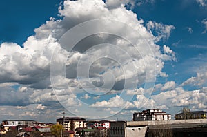 Big cumulonimbus cloud over the city