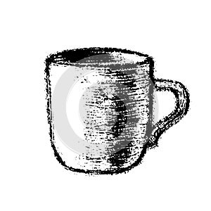 Big cup of coffee. Vector illustration.