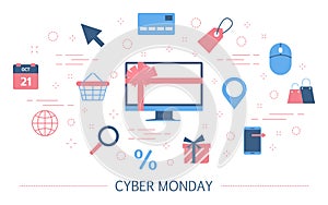 Big cyber monday sale concept. Special offer